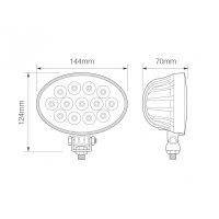 LED Autolamps High-Powered Oval 13-LED 1740lm Work Flood Light 12/24V - 14439BM