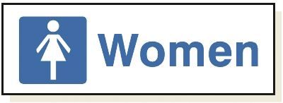 DBG WOMEN Sign 360x120mm (Self Adhesive) - Pack of 1