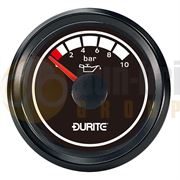 Durite 0-525-36 12/24V 0-10 Bar Oil Pressure Gauge Marine (90° Sweep Dial)