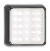 LED Autolamps 80 Series 12/24V Square LED Reverse Light | 80mm | Fly Lead | Black - [80WME]