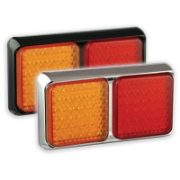 LED Autolamps 80 Series Double 12/24V Square LED Rear Combination Lights | 187mm