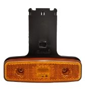 Truck-Lite M877 LED Side (Amber) Marker/CAT5 Indicator Light (Reflex) w/ Long Bracket | 124mm | Fly Lead (500mm) - [877/33/05]