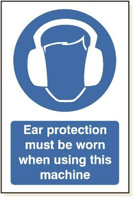 DBG EAR PROTECTION MACHINE Sign 360x240mm (Foamex) - Pack of 1