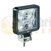 LED Autolamps 7312 Compact Square 4-LED 489lm Reverse/Work Flood Light Black 12/24V - 7312BM