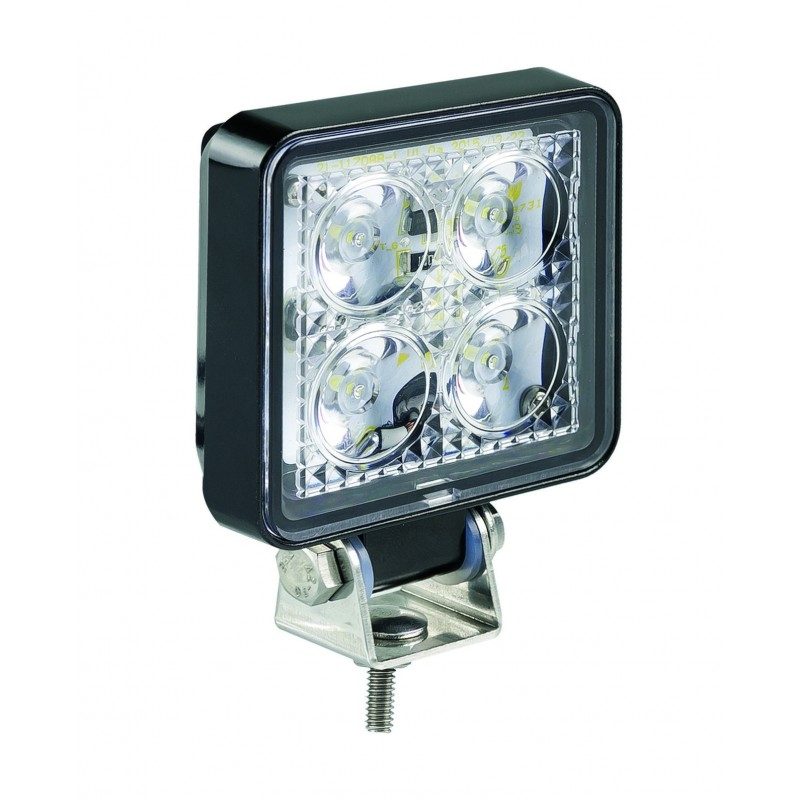 LED Autolamps 7312 Compact Square 4-LED 489lm Reverse/Work Flood Light Black 12/24V - 7312BM