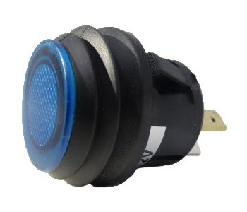 Round 20mm Push Button Switch | ON/OFF | Blue LED | 12V | IP65 | Pack of 1 - [270.031U]