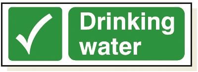 DBG DRINKING WATER Sign 360x120mm (Self Adhesive) - Pack of 1