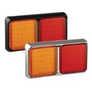 LED Autolamps 80 Series Double 12/24V Square LED Rear Combination Lights | 187mm
