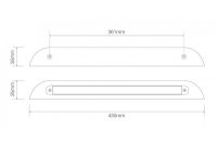 LED Autolamps 380 Series 24V Slim-line LED Interior/Scene/Reverse Light | 383mm | Fly Lead - [380W24E] - Line Drawing