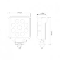 LED Autolamps 10015 Square 9-LED 1210lm Reverse/Work Flood Light 12/24V - 10015BM