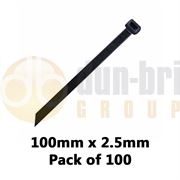 DBG 460.8104BK/100 BLACK 100x2.5mm Nylon Cable Ties - Pack of 100