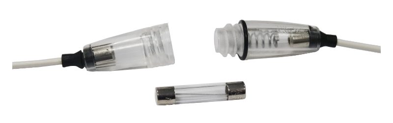 Single 32mm Glass Fuse Holder | In-Line | 25A | IP66 | Pack of 1 - [220.067A]