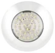 LED Autolamps 7524 Series 24-LED Round Interior Light (75mm) White Bezel 12V - 75 Lumens - 7524W