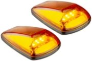 LED Autolamps 77 Series 12/24V CAT6 LED Indicator Light | 77mm | Fly Lead | Amber | Pack of 2 - [77AM2]