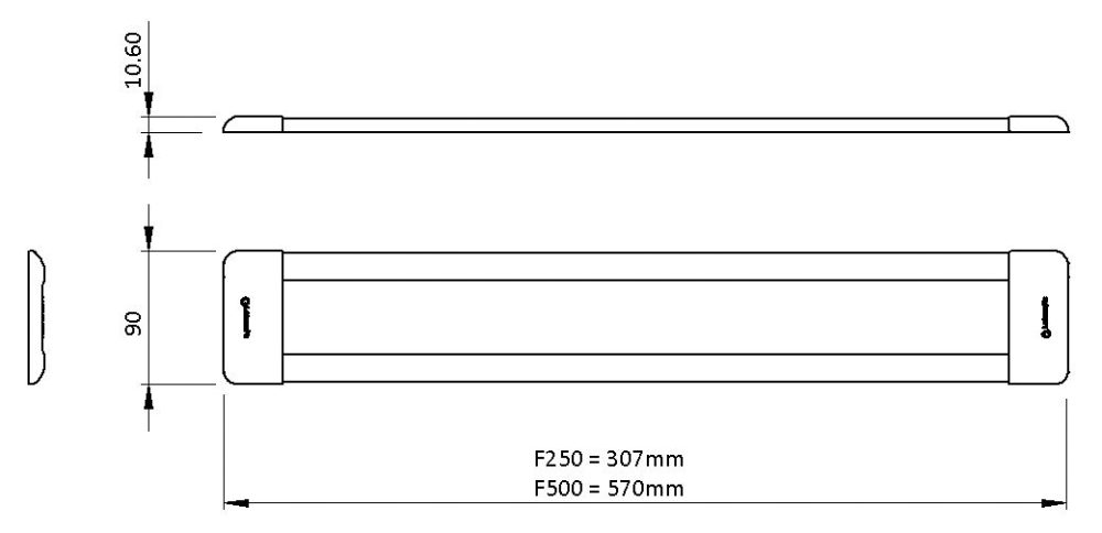 Labcraft Flux 48-LED Interior Panel/Trauma Light (White/Red) | 570mm | 1175lm | 24V [F500CW-48TR/2]