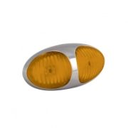 LED Autolamps 37 Series LED Side Marker Light w/ Chrome Bezel | 2-Pin Push & Seal [37CAM2P]