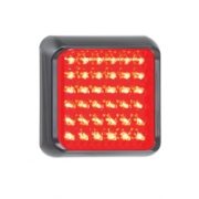 LED Autolamps 80 Series 12/24V Square LED Stop/Tail Light | 80mm | Fly Lead | Black - [80RME]