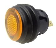 Round 20mm Push Button Switch | ON/OFF | Amber LED | 12V | IP65 | Pack of 1 - [270.031A]