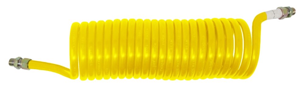 DBG 4.5m (22 Turns) M22x1.5 Male Yellow Air Coiled Electrical Cable