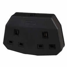 Durite 0-700-00 13A 2-Way Black Rubber Socket