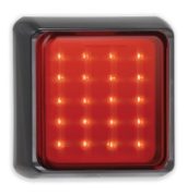 LED Autolamps 80 Series 12/24V Square LED Rear Fog Light | 80mm | Fly Lead | Black - [80FME]