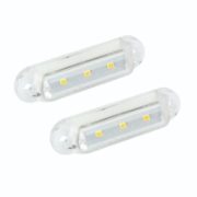 LED Autolamps 16 Series LED Marker Light | 58mm | Front (White) | 12V | Fly Lead | Pack of 2 - [16W12-2]