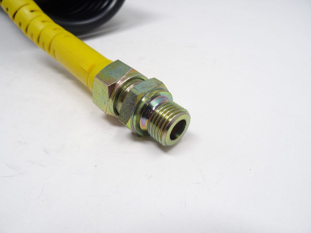 DBG 4.5m (20 Turns) 1/2BSP Male Air Coiled Electrical Cable w/ Yellow Anti-Kink Ends // Renault Volvo