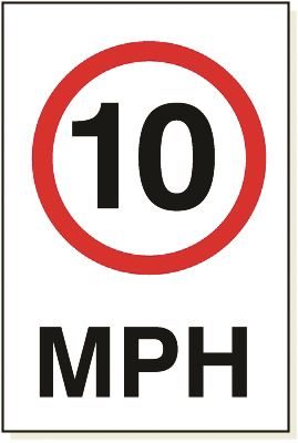 DBG 10 MPH Sign 360x240mm (Self Adhesive) - Pack of 1