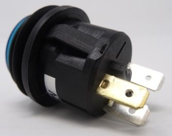 Round 20mm Push Button Switch | ON/OFF | Blue LED | 12V | IP65 | Pack of 1 - [270.031U]