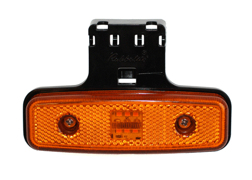 Truck-Lite M877 LED Side (Amber) Marker/CAT5 Indicator Light (Reflex) w/ Standard Bracket | 124mm | Fly Lead (500mm) - [877/23/05]