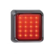 LED Autolamps 100 Series 12/24V Square LED Rear Fog Light | 100mm | Fly Lead | Black - [100FME]