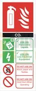 DBG CO² FIRE EXTINGUISHER Sign 250x100mm (Self Adhesive) - Pack of 1