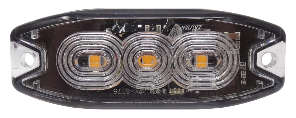 DBG LED Strobe Warning Light | Slim | Amber | 3 LED | R65 - [308.LED3A]