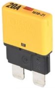 Durite 0-380-20 Blade Fuse Type Manual Reset Circuit Breaker - 20A, 12/24V Yellow