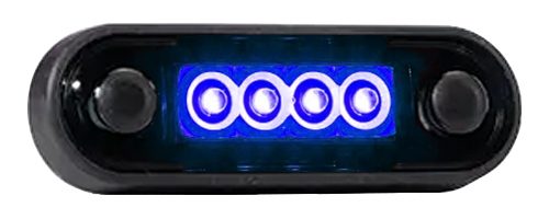 DBG 4-LED Marker Light | Other (Blue) | Dark Bezel | 84mm | Fly Lead | 12/24V - [386.073ND]