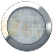 LED Autolamps 7515C24 (76mm) WHITE 15-LED Round Interior Light CHROME Bezel 180lm 24V
