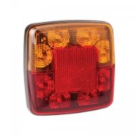 LED Autolamps 98 Series 12V Square LED Rear Combination Light w/ Reflex | 100mm | S/T/I | Pack of 2 - [98BAR2] - 1