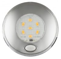 LED Autolamps 79CWR24 (79mm) WHITE 7-LED Round Interior Light with SWITCH CHROME Bezel 82lm 24V