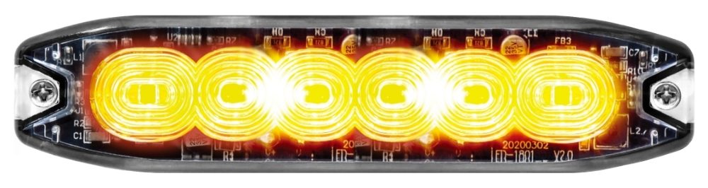 DBG LED Strobe Warning Light | Slim | Amber | 6 LED | R65 - [308.LED6A]