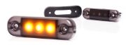 WAS W275.1 BLACK 3 LED Side (Amber) Marker Light | 84mm | Fly Lead - [2336]