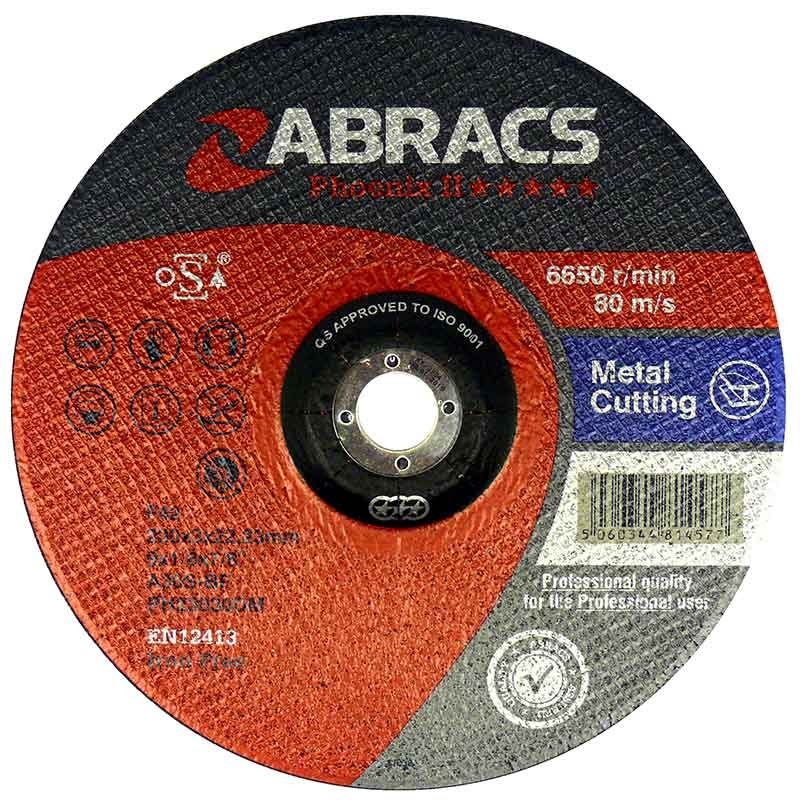 ABRACS PHOENIX II 100mm x 3.0mm x 16mm FLAT Metal Cutting Disc - Pack of 5