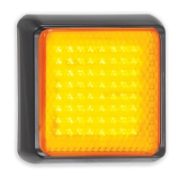 LED Autolamps 125 Series 12/24V Square LED Indicator Light | 125mm | Fly Lead | Black - [125AME]