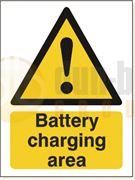 DBG BATTERY CHARGING AREA Sign 360x240mm (Self Adhesive) - Pack of 1