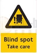 DBG 350.BSTC2SA "Blind Spot Take Care" Self Adhesive Warning Sign (FORS Approved)
