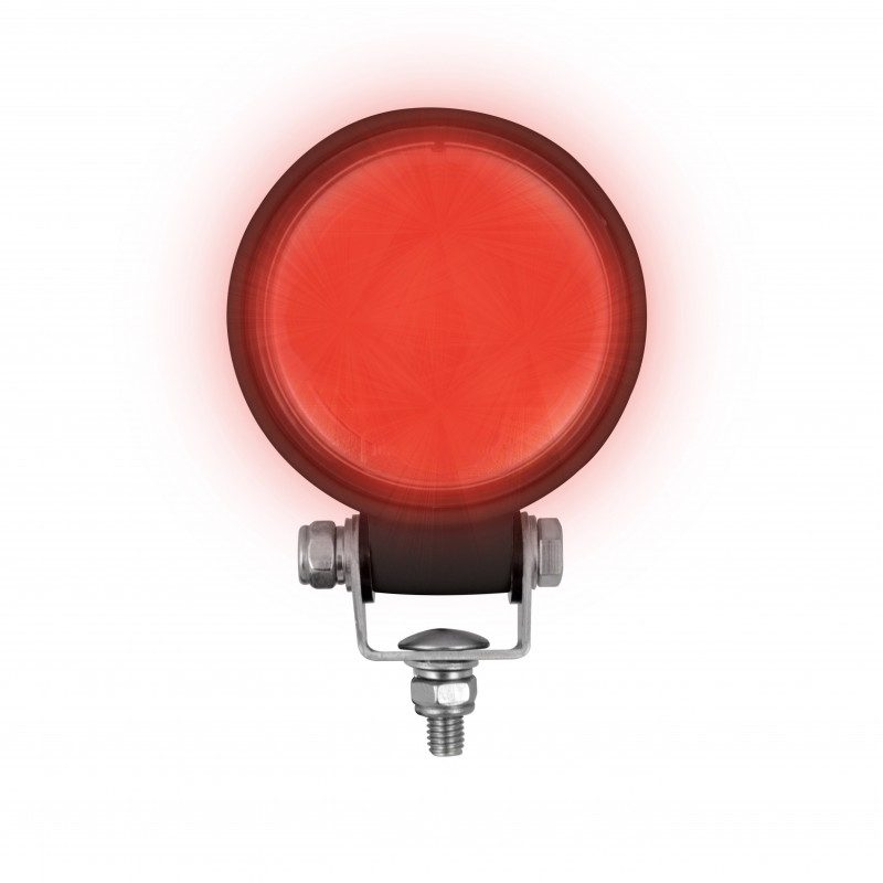 LED Autolamps 8312 Compact Round 4-LED 185lm RED Work Flood Light Black 12/24V - 8312BMR
