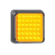 LED Autolamps 80 Series 12/24V Square LED Indicator Light | 80mm | Fly Lead | Black - [80AME]