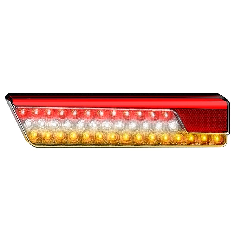 LED Autolamps 355 Series 12/24V LED Rear Combination Light (Dyn. Indicator) | 356mm | Chrome | S/T/I (Dyn.) w/ Reverse | Pack of 2 - [355ARWM-2] - 2