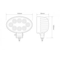 LED Autolamps Oval 8-LED 1045lm Work Flood Light 12/24V - 8324BM