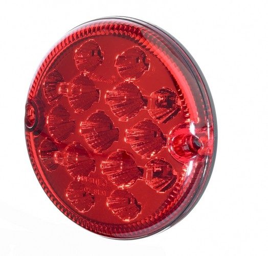 Rubbolite M837 Series 12/24V Round LED Stop/Tail Light | 95mm | Fly Lead - [837/11/00]