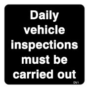 DBG Daily Vehicle Inspection Signs